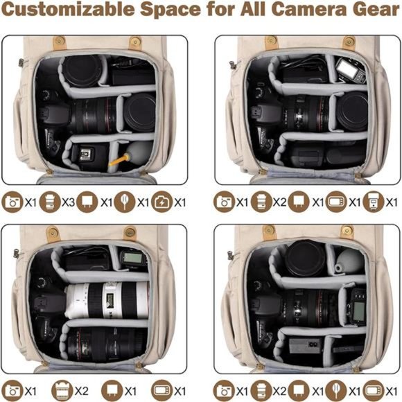 Camera Backpack,DSLR Camera Bag,Waterproof Camera Bag Backpack for Photographers - Picture 3 of 7